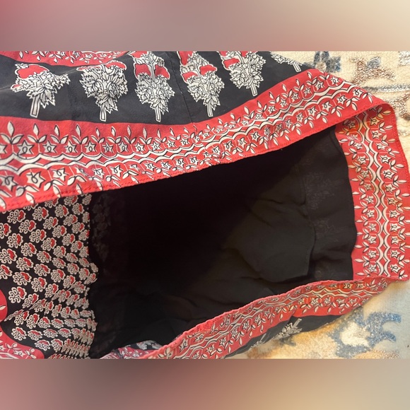 Ulla Johnson Mini Dress Black/Red Printed Silk Size 2 - Picture 14 of 16